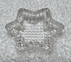 Vintage Glass Star Shaped Clear Open Salt Dip 1 3/4 W x 1/2 T Fluted Edge - $12.38