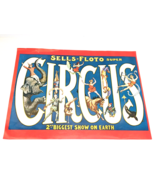 Vintage 1970&#39;s Circus Poster Old Fair Entertainment Sells-Floto 2nd Bigg... - £52.07 GBP
