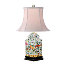 Oriental Chinese Porcelain Floral Scallop Ginger Jar Table Lamp 22&quot; - £185.85 GBP