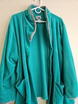 Only Necessities Women&#39;s Robe, Long Sleeve Button Front, Green, 4X - £18.87 GBP