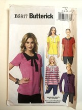 2012 Butterick Patterns B5817 Misses&#39; Top, Size A5 (6-8-10-12-14) Uncut - £4.19 GBP