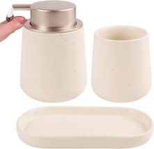 Bosilunlife Bathroom Accessory Set - 3 Pcs Ceramic Bathroom Soap Dispens... - $41.99