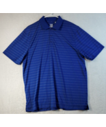 Cutter &amp; Buck Polo Shirt Mens Large Blue Striped Knit Short Sleeve Logo ... - £10.81 GBP
