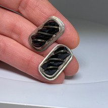 Onyx Sterling Mexican circa 1950s Silver Cufflinks, Make offer! - €74,38 EUR
