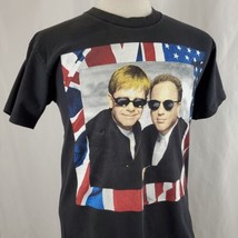 Vintage 90s GEM Elton John &amp; Billy Joel Concert Tour T-Shirt Large Single Stitch - £51.21 GBP