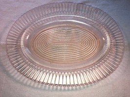 Vintage Pink Petalware Oval Platter Depression Glass Mint - $15.99
