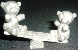 Vintage Spoontiques Pewter Miniature Dollhouse Figurine Bears On A SEE-SAW - £4.76 GBP