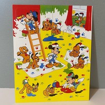 Vintage Gibson Disney Mickey Mouse &amp; Pluto Sticker Sheet - £7.98 GBP