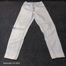 * Vintage Guess Jeans Women 28 White Acid Wash Button Fly CHEEKY Festiva... - $11.41