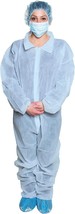 Disposabl Coveralls Polypropylene Clothing 2XL Blue Zipper Front (5 Pack) - £14.80 GBP