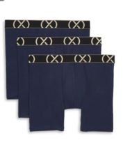 Men Boxer Brief 3 Pack Navy Blue Gold X Size L 36-38 waist very soft &amp; durable - £21.60 GBP