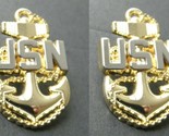 NAVY CHIEF PETTY OFFICER SET OF 2 BASIC ANCHOR LAPEL PIN BADGE 1.25 INCHES - $9.94