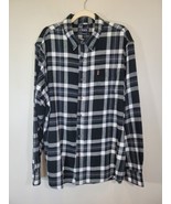 Chaps Mens Performance Plaid Flannel Shirt Size XL Black Long Sleeve But... - €10,72 EUR