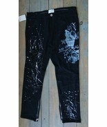 Lifted Anchors Sneaker Town Black Ankle Zip Paint Splatter Jeans 38X32 - $81.48 CAD