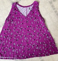 Lane Bryant swing tank purple multicolor floral print size 18/20 seamed middle - £19.99 GBP