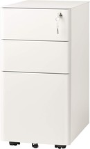 Legal/Letter Size, White, Devaise 3-Drawer Slim Vertical File Cabinet, F... - £110.18 GBP