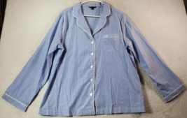 Brooks Brothers Sleepwear Shirt Women Size Large Blue White Striped Butt... - £15.05 GBP
