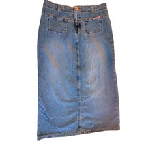 Hydraulic Junior Womens Stonewash Denim Maxi Skirt 11/12 Front Pkts Back Split - £26.15 GBP