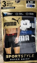 Puma ~ 3 Pair Men&#39;s Boxer Briefs Polyester Blend Performance  (B) ~ L (36-38) - £15.63 GBP