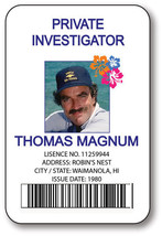 Magnum Pi Thomas Magnum Name Badge Tag Halloween Prop Pin Fastener - $15.24