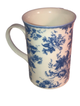 Whittard of Chelsea Blue &amp; White Bone China Mug with Flowers made in Eng... - £15.79 GBP