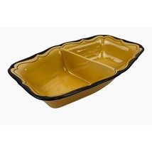 La Mancha Metlox Poppytrail Vernon Gold Rectangular Divided Vegetable Bowl - £20.19 GBP