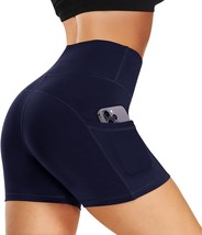 Biker Shorts For Women With Pockets - High Waist Athletic Yoga Running Spandex - £26.67 GBP
