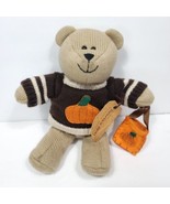 Starbucks Bearista Bear Halloween Fall Autumn Plush Pumpkin Sweater Brow... - £13.49 GBP