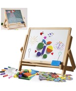 Wood Double-Sided Tabletop Easel 80pc Activity Set - £36.23 GBP