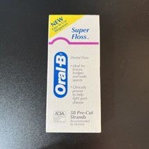 VTG 1995 Oral B Super Dental Floss 50 Pre-Cut Strands Made In Ireland SEALED NEW - £22.41 GBP