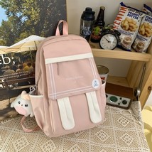 Nylon Waterproof Women Backpack Cute Pendant School Bag for Girls Large Capacity - £61.96 GBP