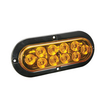 Wesbar LED Waterproof 6&quot; Oval Surface Flange Mount Tail Light - Amber w/Black Fl - £9.98 GBP