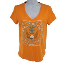 Harley-Davidson Women&#39;s V-neck T-shirt Size S Colorado Yellow Thunder Mo... - £12.33 GBP
