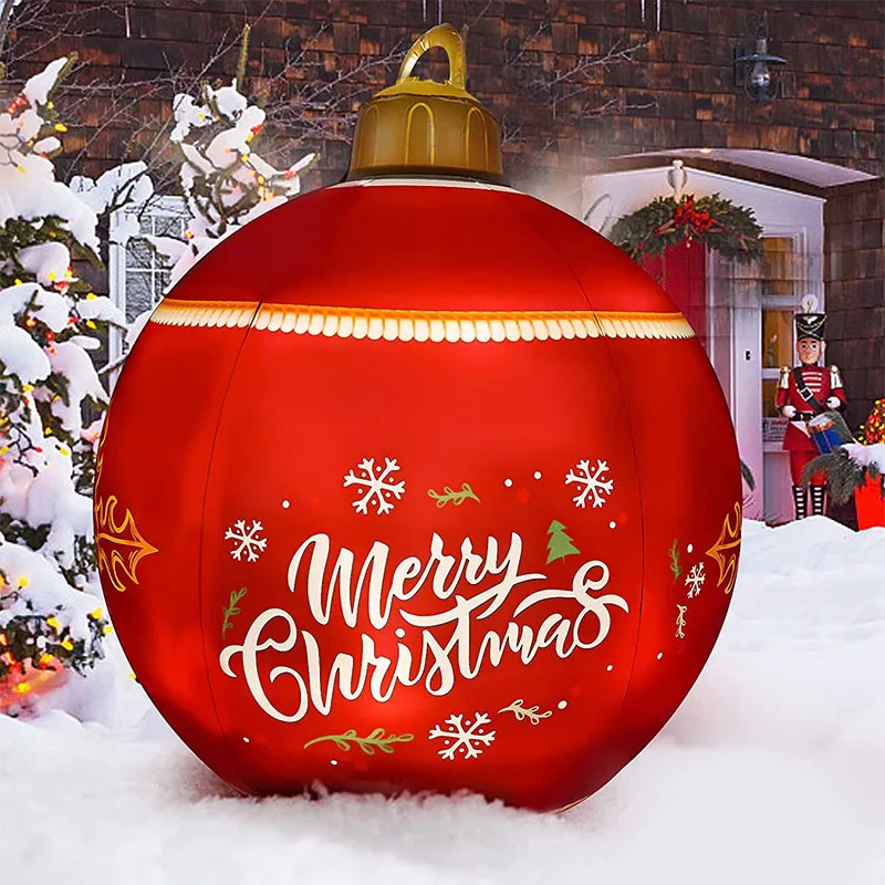 60cm Large Light Up PVC Inflatable Christmas Ball with Rechargeable LED Light Re - £114.26 GBP