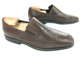 Bruno Magli Raging Square Apron Toe Loafer Men's Size 8.5 M Brown Made in Italy - $35.60