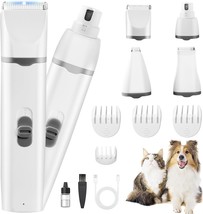 Dogs Hair Clippers Grooming Kit with Nail Grinder, 4-in-1 Electric pet Clippers - £19.60 GBP
