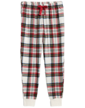 Old Navy Womens XXL Flannel Jogger Pajama Pants White Tartan Plaid Chris... - £14.61 GBP