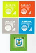 ESTONIA, 2008 Definitive Issue - Self-Adhesive Stamp, Set of 5 Stamps - MNH - $6.52