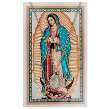 Our Lady of Guadalupe Medal Necklace with Laminated Holy Card and 2 Bonus Cards - £14.90 GBP