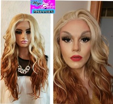 Uriel&quot; Blonde Synthetic Wig Lace Front Wig Middle Part Wig With Baby Hairs, long - £63.69 GBP