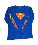 Superman Hero Halloween Costume Shirt Waffle Henley Long Sleeve Shirt Super - £19.42 GBP