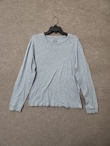 J Crew Vintage Cotton Tee Shirt Mens Large Blue Long Sleeve - £19.68 GBP
