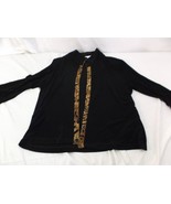 Alfred Dunner Black w/ Animal Print Trim Dress Jacket Coat Large Petite ... - $349.87 MXN