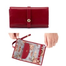 HOBO Allure Leather Jewelry Roll Case, Travel Jewelry Case, Red, NWT - £42.57 GBP