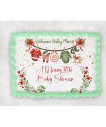 10" by 8" Merry Little Baby Shower Christmas Themed Edible Image Cake Topper, Fr - $17.47