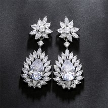RAKOL Sparkling Zircon Large Earrings for Women Exquisite Bridal Wedding Engagem - £17.88 GBP