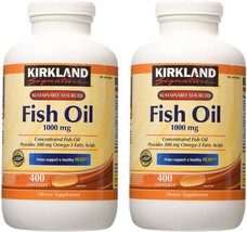Kirkland Signature hgar Fish Oil Concentrate 2 Pack, 400 Count (Pack of 2) - £55.94 GBP