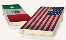 Mexican and American Flag Cornhole Board Vinyl Wrap Laminated Sticker De... - $53.99