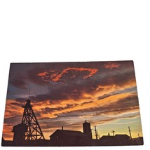 Postcard Silhouette Of Butte Montana Mine Gallus Sunset Chrome Unposted - £5.53 GBP