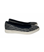 ANNE KLEIN AK Sport Over The Top Slip On Flats Blue White Polka Dot Shoe... - $24.74